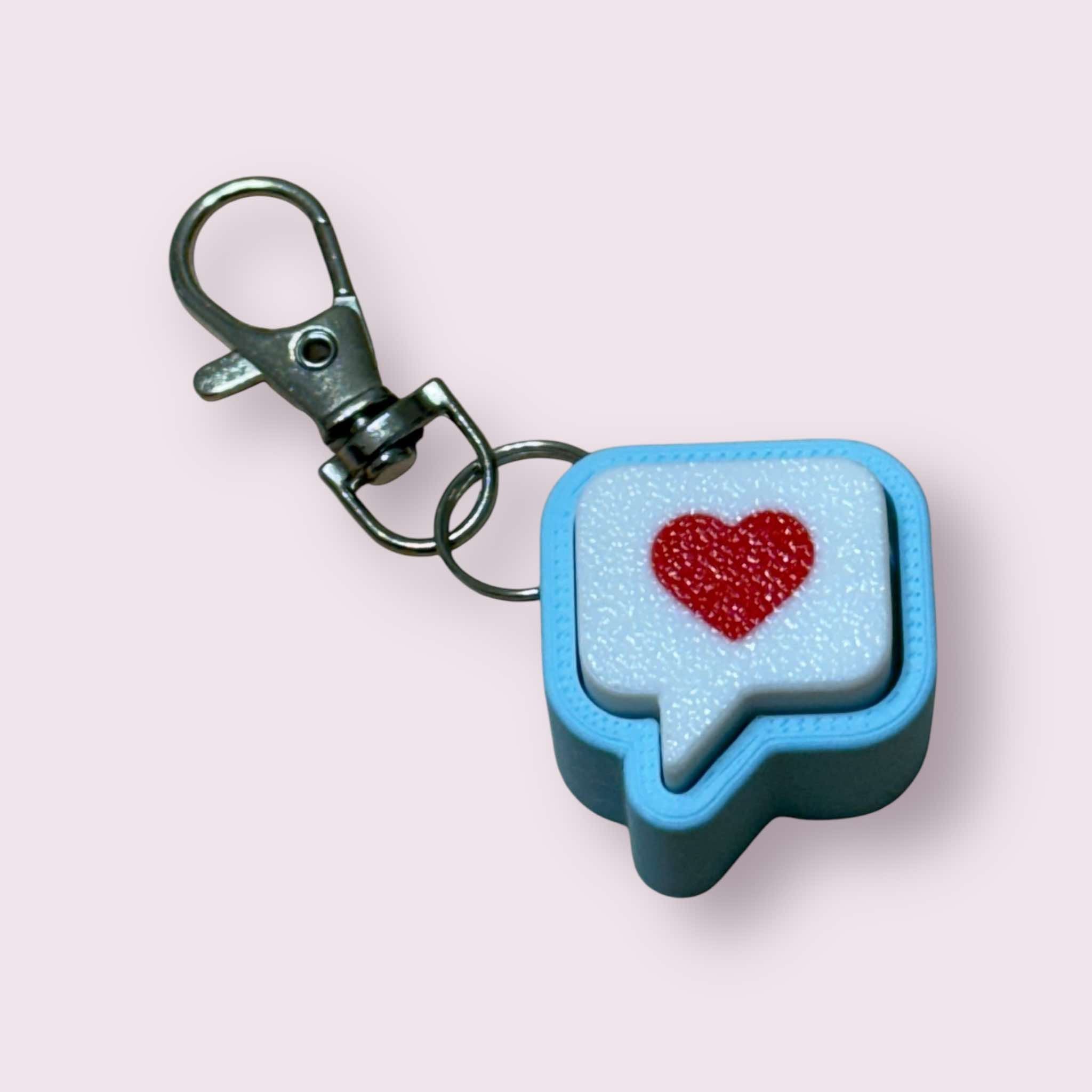 Heart Chat Bubble Clicker Keychain