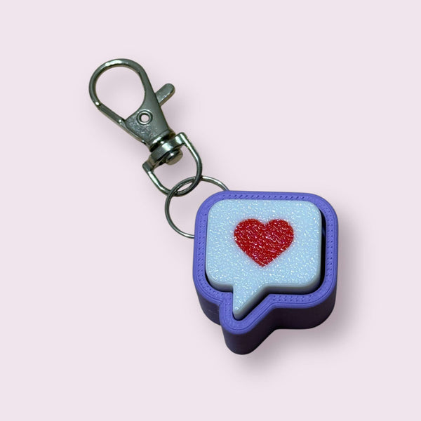 Heart Chat Bubble Clicker Keychain