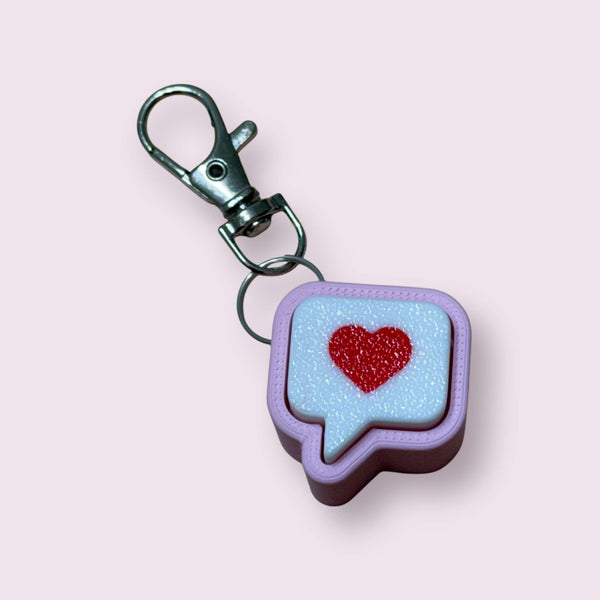 Heart Chat Bubble Clicker Keychain