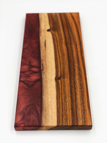 Merlot Resin and Canary Wood River Serving Board