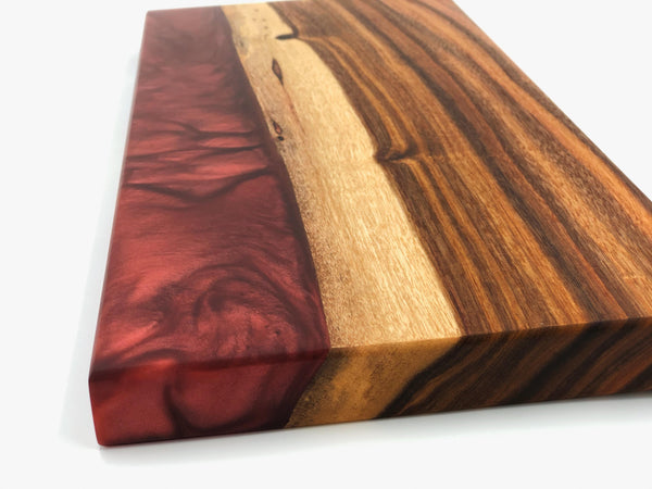 Merlot Resin and Canary Wood River Serving Board