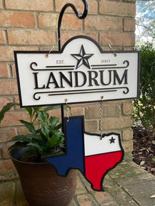 Personalized Texas Welcome Sign - Wooden Welcome Sign