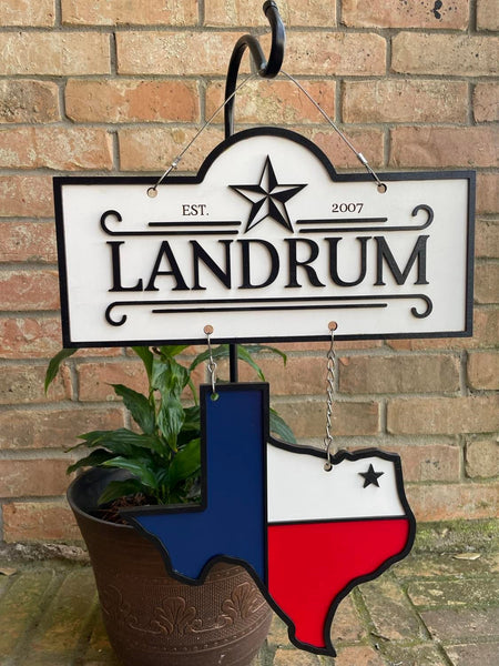 Personalized Texas Welcome Sign - Wooden Welcome Sign