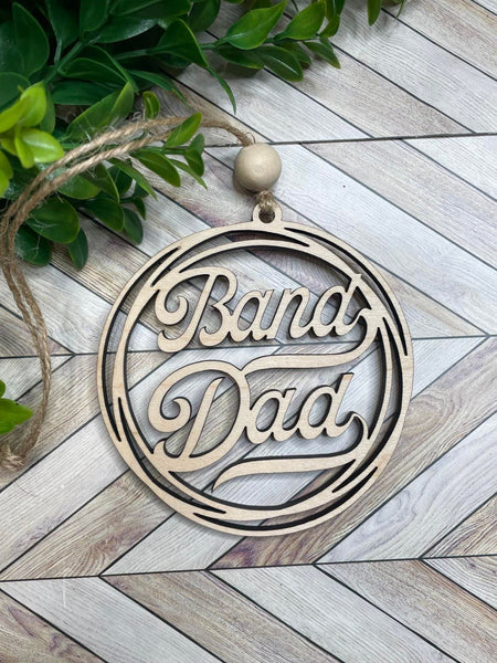 Band Mom and Dad Car Charm/Ornament