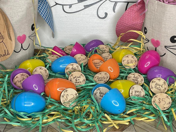 Easter Egg Tokens - Easter Bunny Tokens - Wooden Reward Tokens