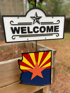 Personalized Arizona Welcome Sign - Wooden Welcome Sign