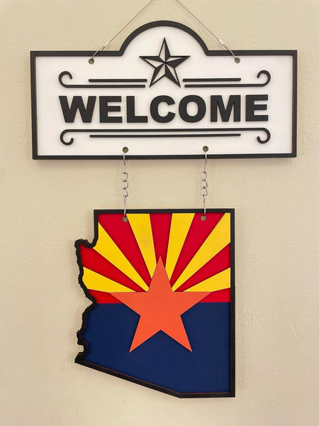 Personalized Arizona Welcome Sign - Wooden Welcome Sign