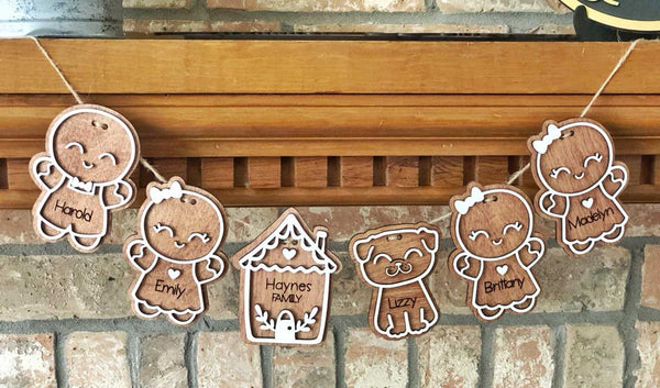 ADD-ON COOKIES for Wooden Gingerbread Custom Garland